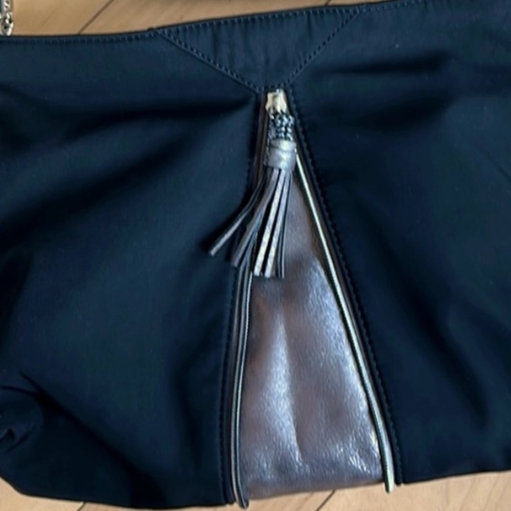 Stella & Dot Black Nylon Crossbody Bag Zip Front Everyday bag - Picture 9 of 15